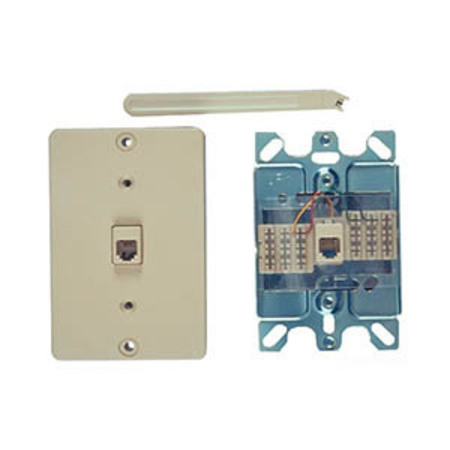 ALLEN TEL 4-Conductor Wall Phone Jack with Installation Tool, Ivory AT630ABC-4
